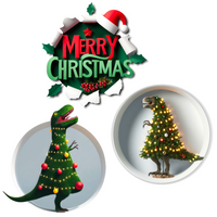 Trendspire Tree-Rex Christmas Stickers - Set Of 3