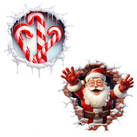 Trendspire Santa 3D Christmas Stickers - Set Of 2