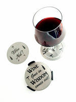 Wine Coasters Laser Etched In Stainless Steel