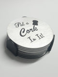 Wine Coasters Laser Etched In Stainless Steel