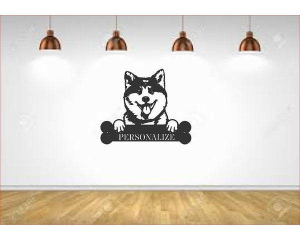 Akita Inu Wall Art With Personalized Text Dog Kennel & Run Accessories