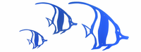 Angel Fish Mounted Wall Art Large / Aluminium Powder Coated Blue