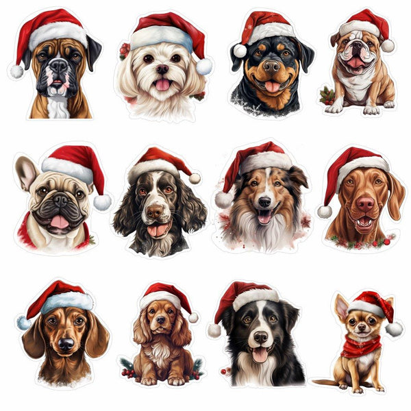 Trendspire Christmas Dog Stickers 24-Pack