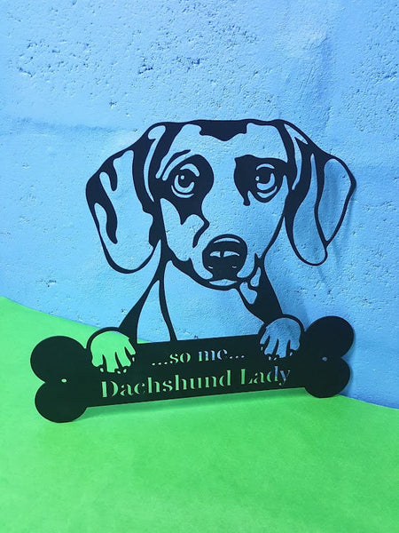 Dachshund Wall Art With Personalized Text Dog Kennel & Run Accessories