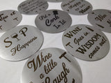 Wine Coasters Laser Etched In Stainless Steel