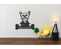 Yorkie Wall Art With Personalized Text Dog Kennel & Run Accessories