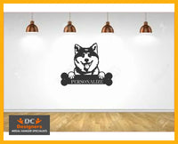 Akita Inu Wall Art With Personalized Text Dog Kennel & Run Accessories
