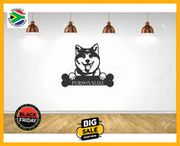 Akita Inu Wall Art With Personalized Text Dog Kennel & Run Accessories