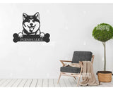 Akita Inu Wall Art With Personalized Text Dog Kennel & Run Accessories