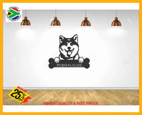 Akita Inu Wall Art With Personalized Text Dog Kennel & Run Accessories