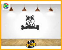 Akita Inu Wall Art With Personalized Text Dog Kennel & Run Accessories