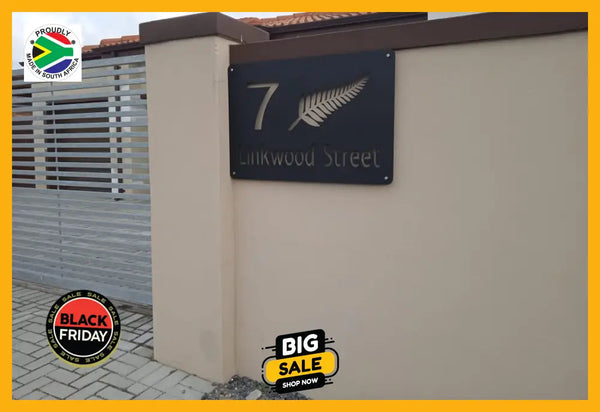 All Blacks Fern House Number Sign Wall Art