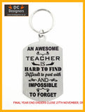 An Awesome Teacher Is Hard To Find Single Sided Laser Engraved Key Ring-Bag Tag Key Rings