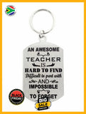 An Awesome Teacher Is Hard To Find Single Sided Laser Engraved Key Ring-Bag Tag Key Rings