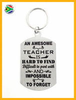 An Awesome Teacher Is Hard To Find Single Sided Laser Engraved Key Ring-Bag Tag Key Rings