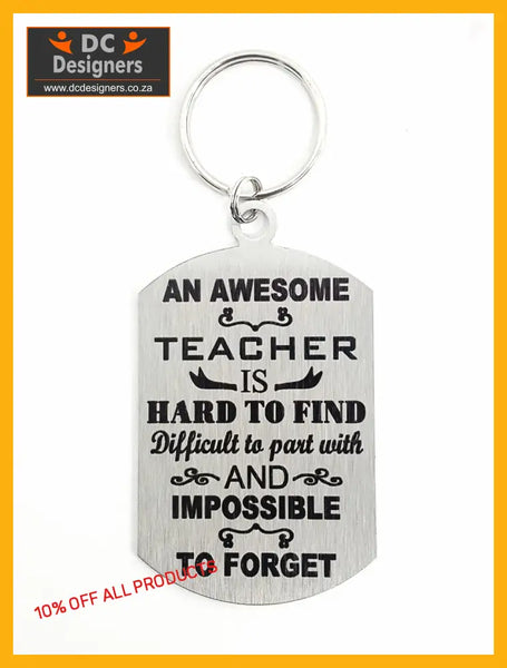 An Awesome Teacher Is Hard To Find Single Sided Laser Engraved Key Ring-Bag Tag Key Rings