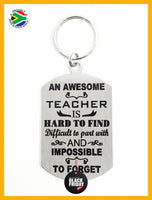 An Awesome Teacher Is Hard To Find Single Sided Laser Engraved Key Ring-Bag Tag Key Rings