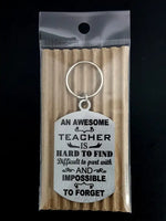 An Awesome Teacher Is Hard To Find Single Sided Laser Engraved Key Ring-Bag Tag Key Rings