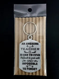 An Awesome Teacher Is Hard To Find Single Sided Laser Engraved Key Ring-Bag Tag Key Rings