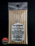 An Awesome Teacher Is Hard To Find Single Sided Laser Engraved Key Ring-Bag Tag Key Rings