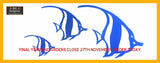 Angel Fish Mounted Wall Art Large / Aluminium Powder Coated Blue