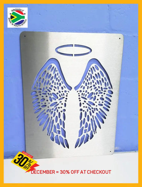 Angels Wings & Halo Mounted Wall Art