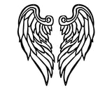 Angels Wings Set Wall Art Aluminium Powder Coated Black / Medium