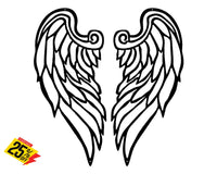 Angels Wings Set Wall Art Aluminium Powder Coated Black / Medium