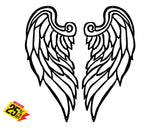 Angels Wings Set Wall Art Aluminium Powder Coated Black / Medium