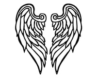 Angels Wings Set Wall Art Aluminium Powder Coated Black / Medium