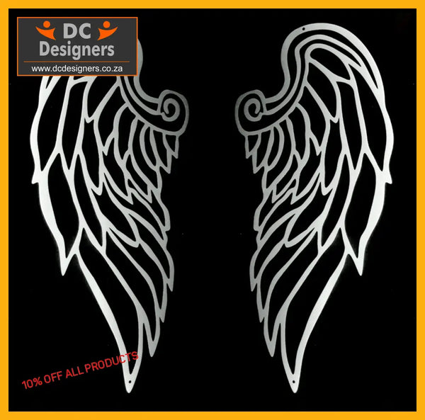 Angels Wings Set Wall Art Stainless Steel Brush Finish / Medium