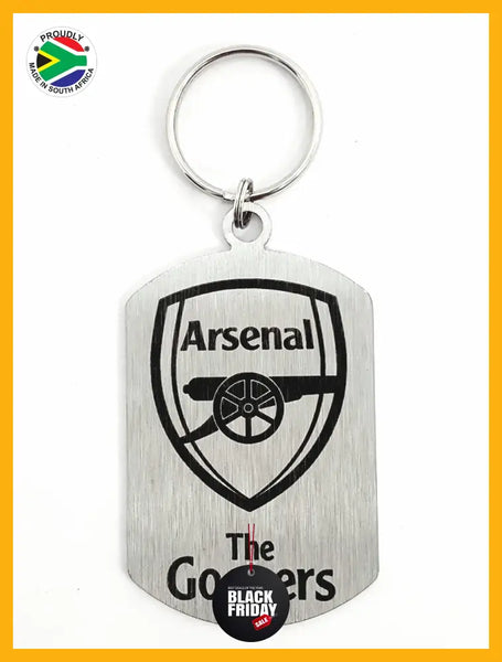 Arsenal The Gooners Crest Single Sided Laser Engraved Key Ring-Bag Tag Key Rings