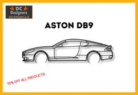 Aston Martin Db9 Detailed Silhouette Metal Wall Art