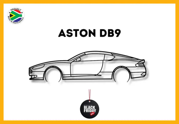 Aston Martin Db9 Detailed Silhouette Metal Wall Art