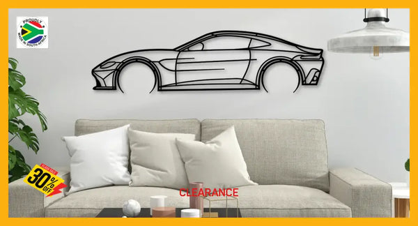 Aston Martin Vantage Detailed Silhouette Metal Wall Art