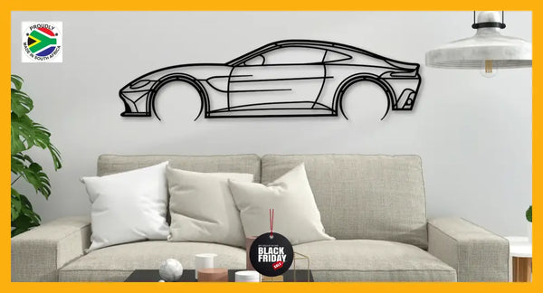 Aston Martin Vantage Detailed Silhouette Metal Wall Art