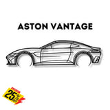 Aston Martin Vantage Detailed Silhouette Metal Wall Art