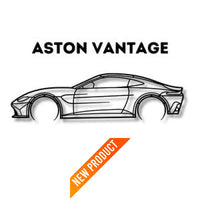 Aston Martin Vantage Detailed Silhouette Metal Wall Art