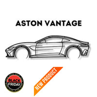 Aston Martin Vantage Detailed Silhouette Metal Wall Art