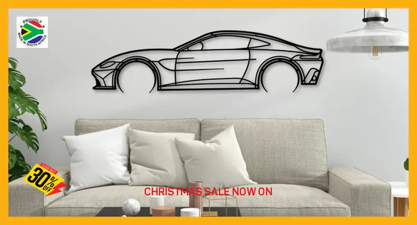 Aston Martin Vantage Detailed Silhouette Metal Wall Art