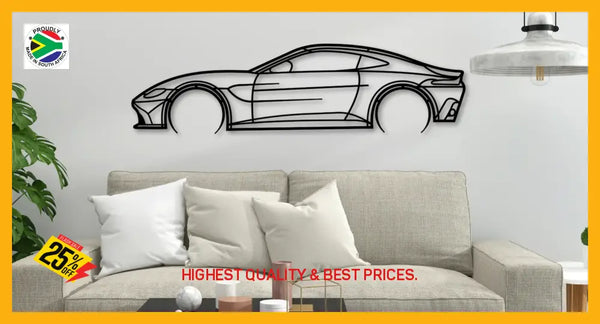 Aston Martin Vantage Detailed Silhouette Metal Wall Art