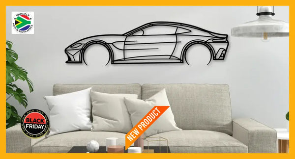 Aston Martin Vantage Detailed Silhouette Metal Wall Art