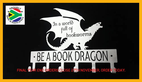 Be A Book Dragon 6 Hook Key Stainless Steel Brush Finish Home Décor