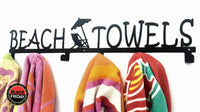 Beach Towels 6 Hook Towel Hanger Large In Stainless Steel Or Black Ferro Grain Home Décor