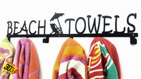 Beach Towels 6 Hook Towel Hanger Large In Stainless Steel Or Black Ferro Grain Home Décor