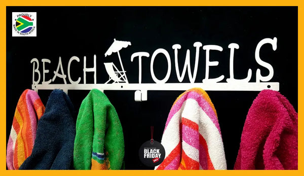 Beach Towels 6 Hook Towel Hanger Large In Stainless Steel Or Black Home Décor