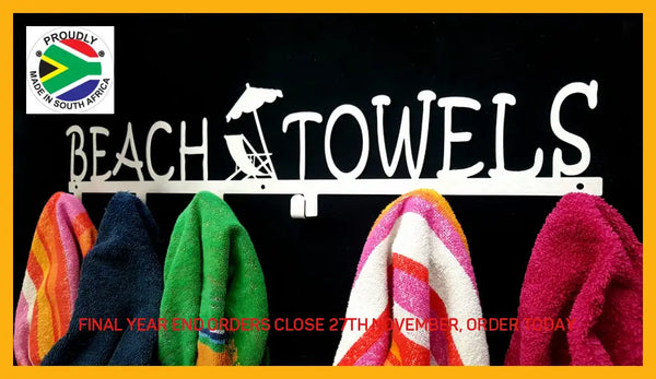 Beach Towels 6 Hook Towel Hanger Large In Stainless Steel Or Black Home Décor