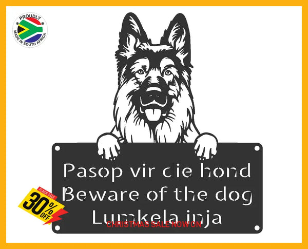 Beware Of The Dog Sign Wall Art