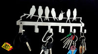 Birds On A Branch 6 Hook Key Hook Stainless Steel Brush Finish Home Décor