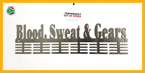 Blood Sweat & Gears Words 48 Tier Medal Hanger Stainless Steel Brush Finish Sports Medal Hangers